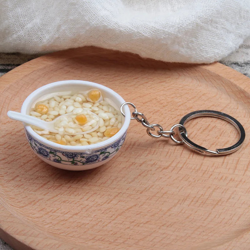 New Styles Simulation Food Key Chains Bowl High Quality Bowl Shape Key Chain Pendant Wholesale