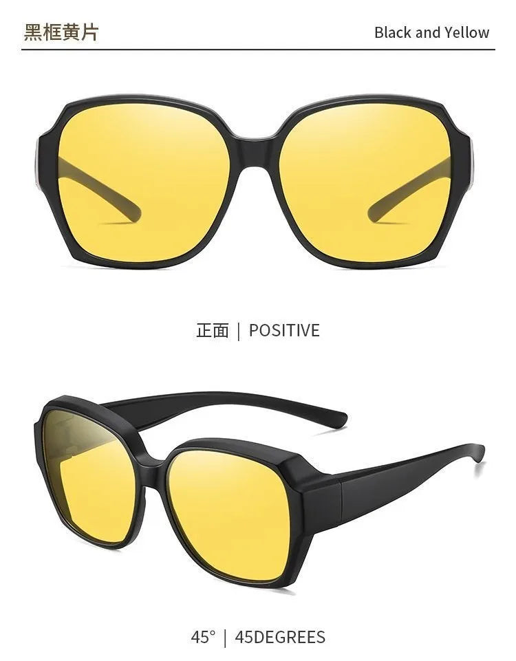 Men Sun Glasses Wear Over Prescription Glasses Square Shades Fit Over Glasses Sunglasses Polarized UV400 Sunglasses for Driving