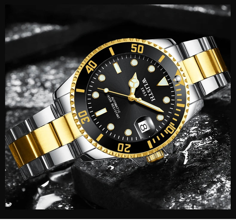 Automatic Mechanical Watch for Men Simple Business Stainless Steel Luminous Luxury Sports Mechanical Watch Man reloj hombre