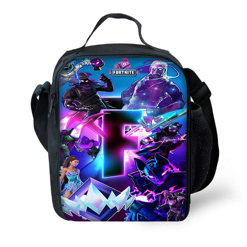 Child School Backpack with Lunch Bags ,Pencil Bags ,Hot Game Design-F-FortniteS School Bags for Boys Girls Best Gift