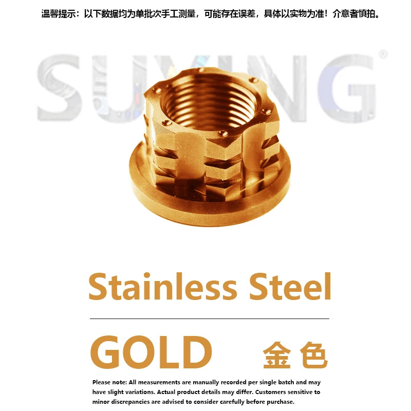 modified titanium plated nuts and bolts M10 M12 M16 M18 stainless steel 304 electric vehicle accessories