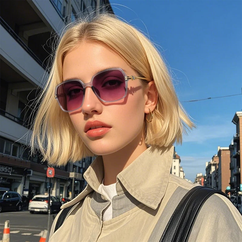 Polarized Fashion Square Metal Sunglasses Women Men Retro Trend Brand Sun Glasses Go Out Commute Male Female Protective Glasses