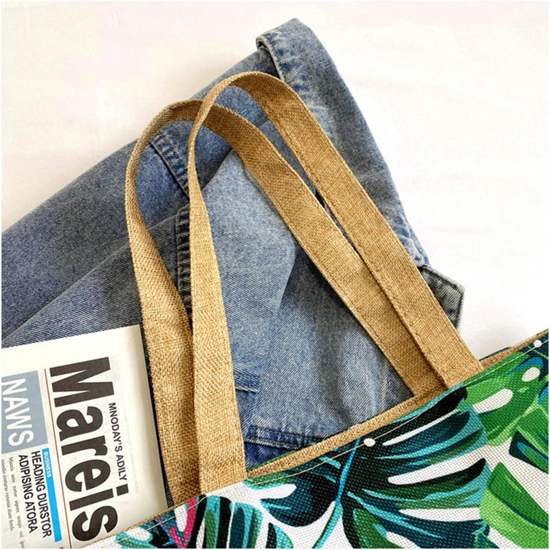 New Women Handbag Floral Printed Beach Shopping Large Capacity Tote Bag Fashion Casua High Capacity Travel Ladies Shoulder Bag