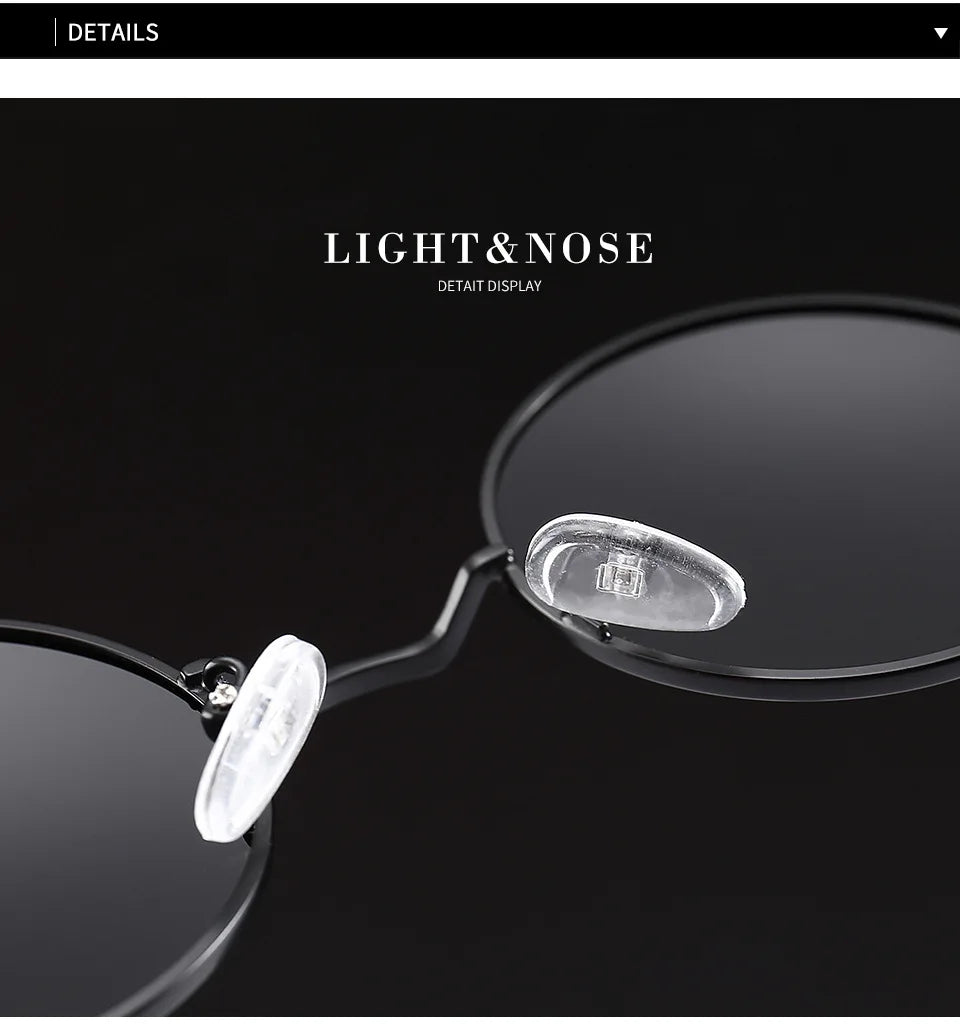 Round Polarized Sunglasses Men Women Retro Sun Glasses Male Female Brand Designer Metal Frame Eyewear Driving Eyeglasses UV400