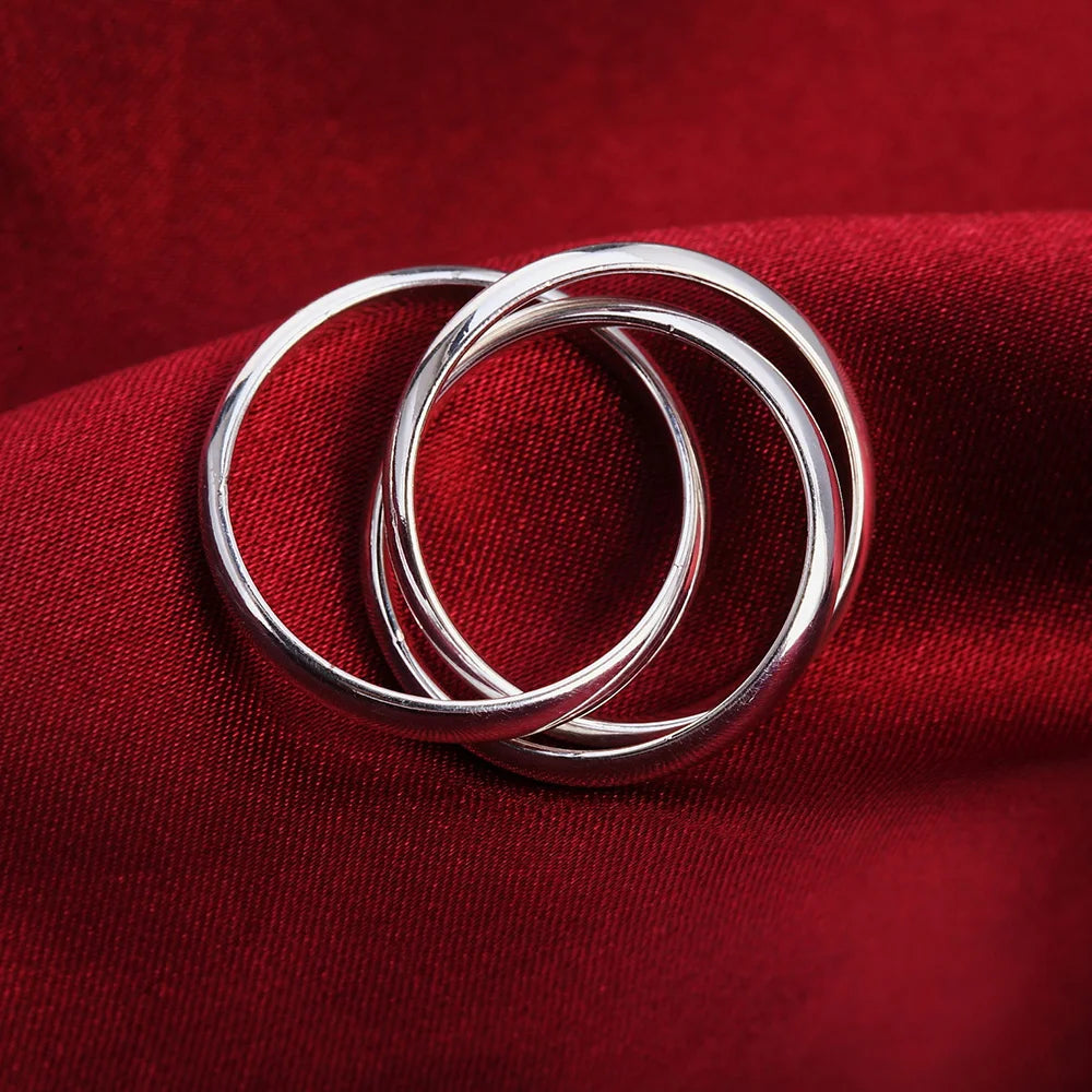925 Sterling Silver Three Round Woman Rings Fine Jewelry Wholesale Trending Products Offers With Free Shipping Jewelry