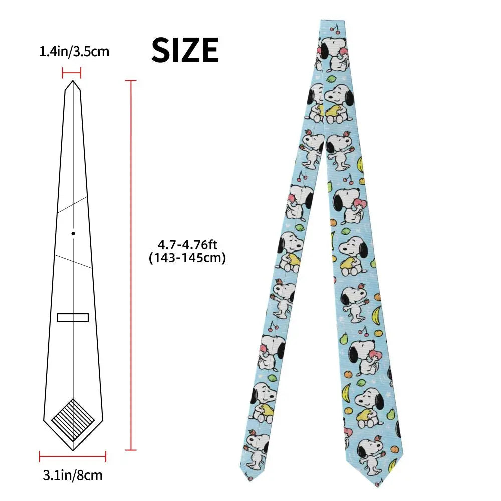 Snoopys & Woodstock Smile Giggle Laugh Neckties Silk 8 cm Neck Tie for Mens Shirt Accessories Cravat Wedding Accessories Office