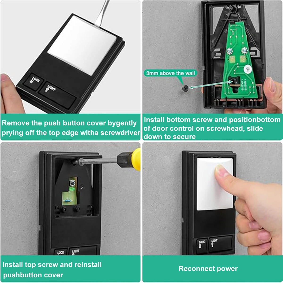 Garage Door Opening Button, Multifunction Control Replaces Wall Panel Keyboard, Compatible with 41a5273-1 78lm Ga,White Box 1pcs