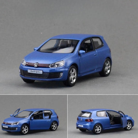 Volkswagen Golf Simulated Car Model, Available in Multiple Colors, Alloy Body, Dual Doors, Spring-Powered Forward Movement