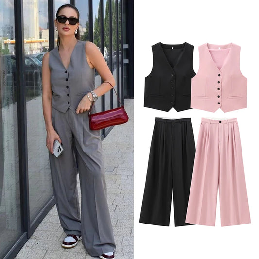 Pants Sets Summer Women's 2-piece 2025 New Fashion Elegant Women's Sets Street Chic Youth Leisure Commuter 2-piece Set
