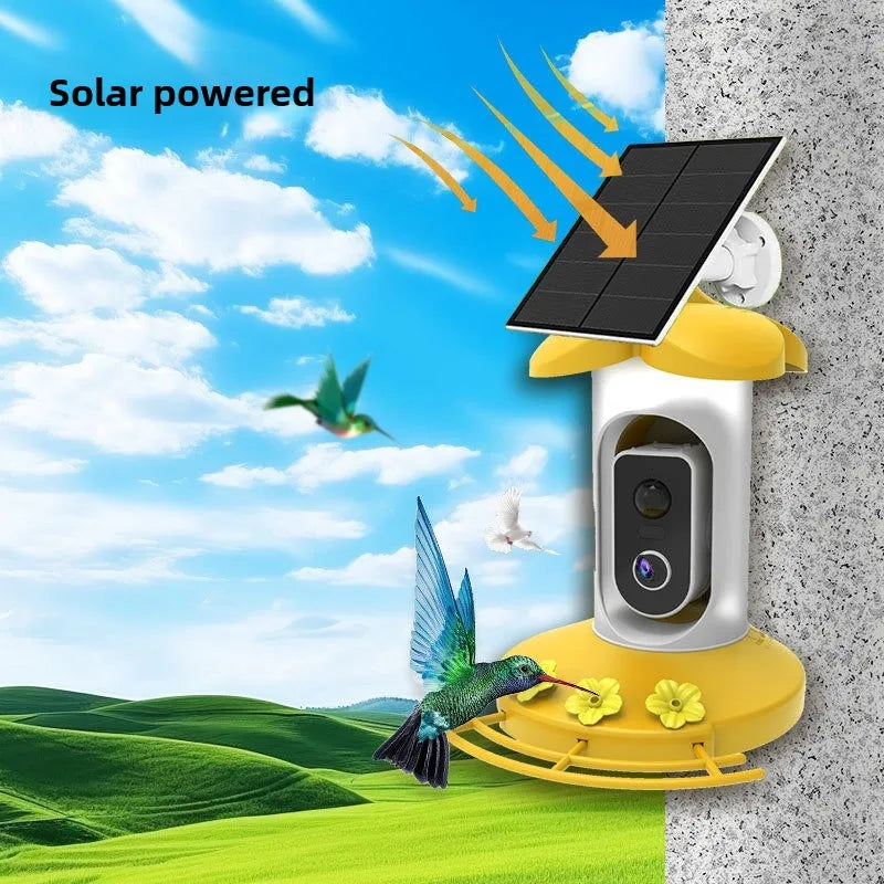Intelligent Bird Feeder Camera Solar-powered Wide-angle High-definition  Outdoor Real-time Monitoring Pet Supplies Accessories