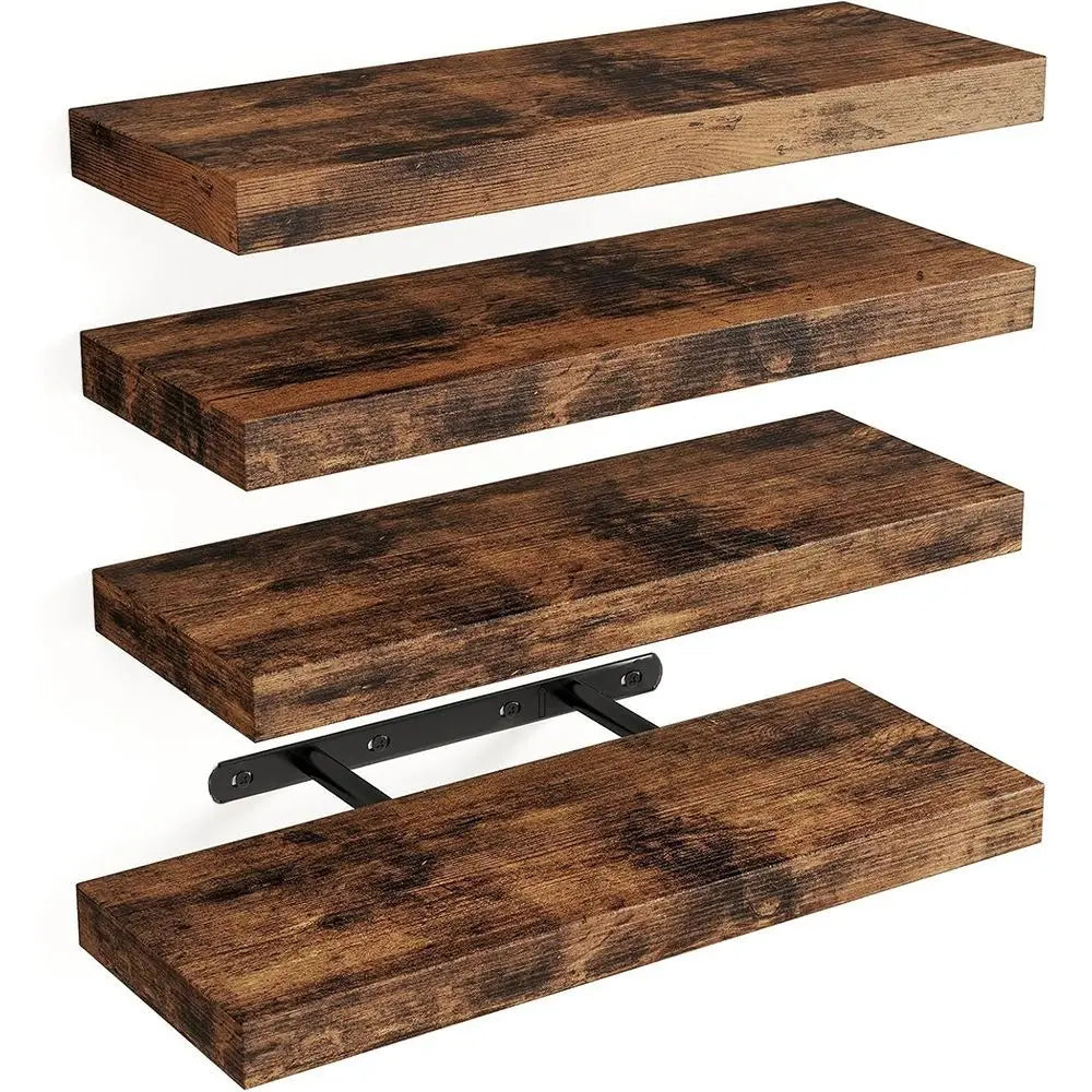 Solid Wood Solid Wooden Floating Shelves Wall Mounted Storage Rack Wall Mounted Bookshelf Floating Design Book Shelf