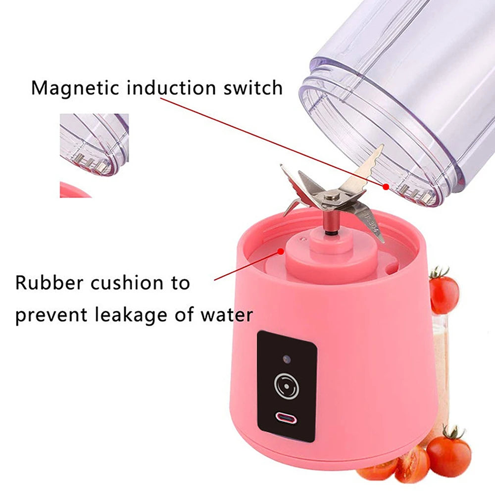 Mini Portable Blender for Smoothies Fresh Juice Fruit Juicer Mixer Cup with Rechargeable 2000mAh USB Blenders for Kitchen