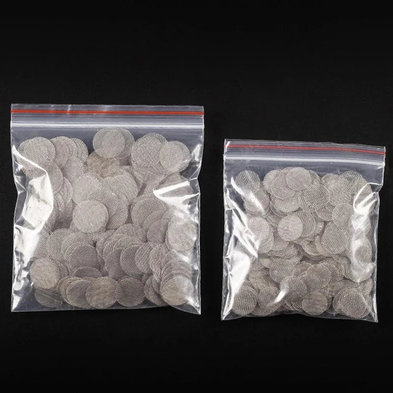 50pcs Smoking Tobacco Metal Filters Pipe Screen Gauze Thickened Multifunctional Hookah Water Pipe Stainless Steel Net Wholesale