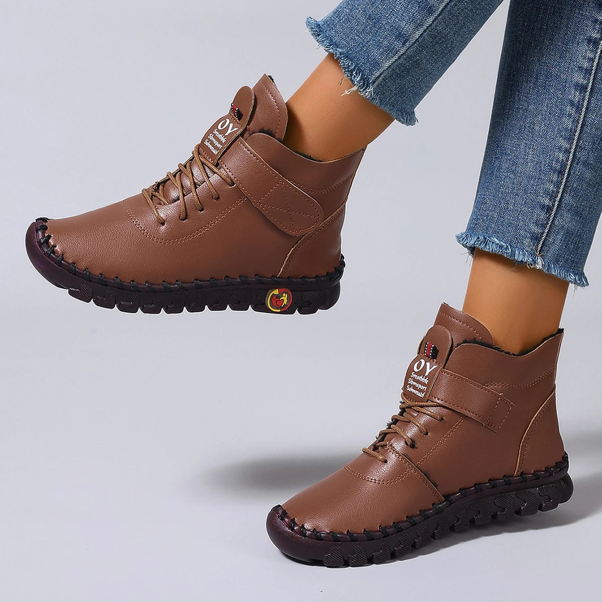 Women Boots 2025 New Comfortable Flat Ankle Boots Luxury Casual Thickened Warm Mom Shoes Fashion Handmade Cotton Shoes Women