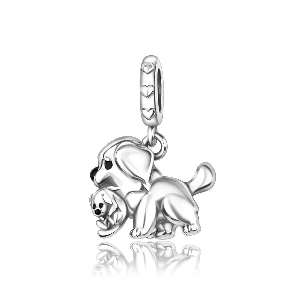 925 Sterling Silver Girl Holding Dog Charms Beads Fit Original 925 Bracelet Making Gift for Woman Jewelry Diy Fashion Pendant