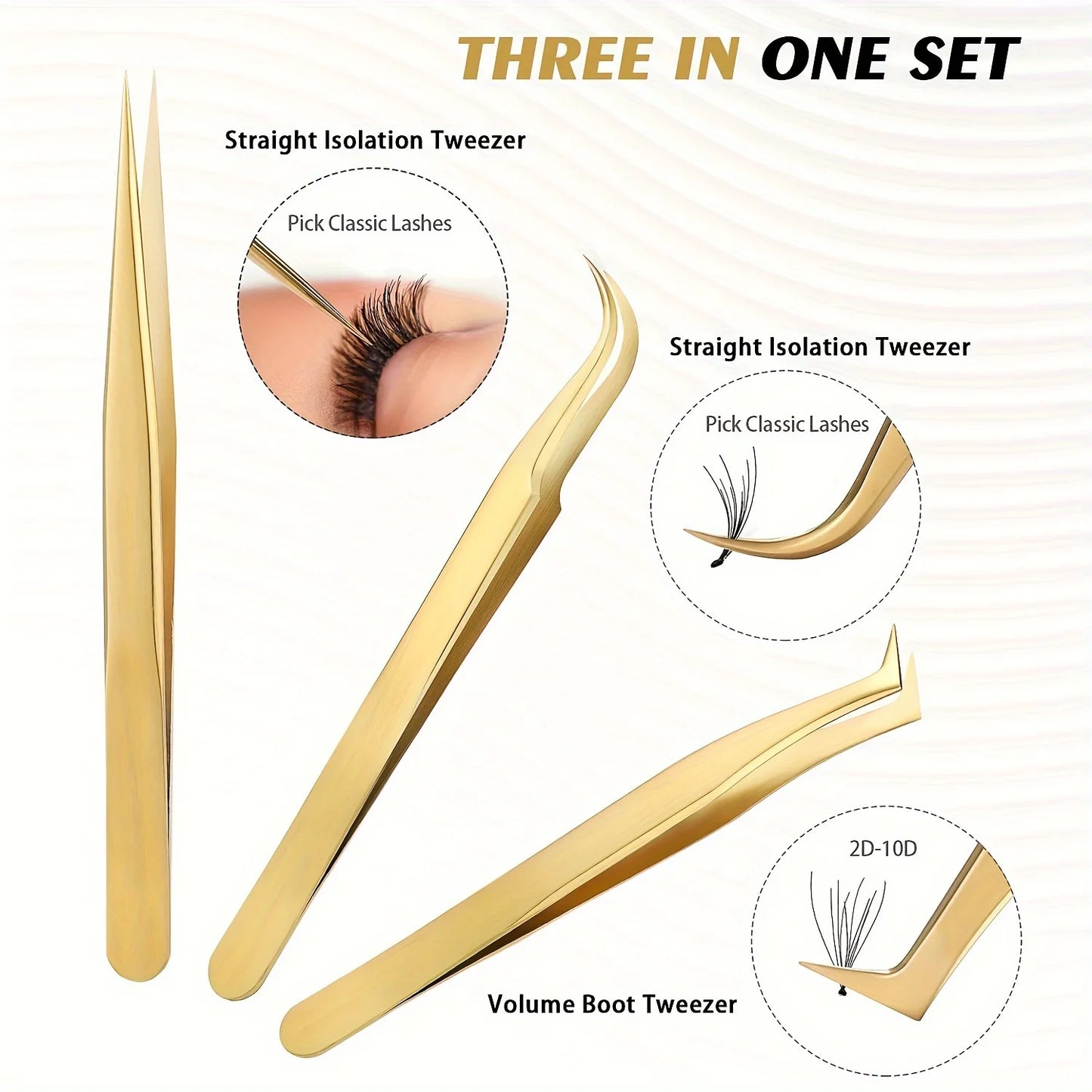 Eyelash Extension Tweezers Makeup Stainless Steel Eyelash 3D accurate Clip Makeup Tools Nail Art Accessories