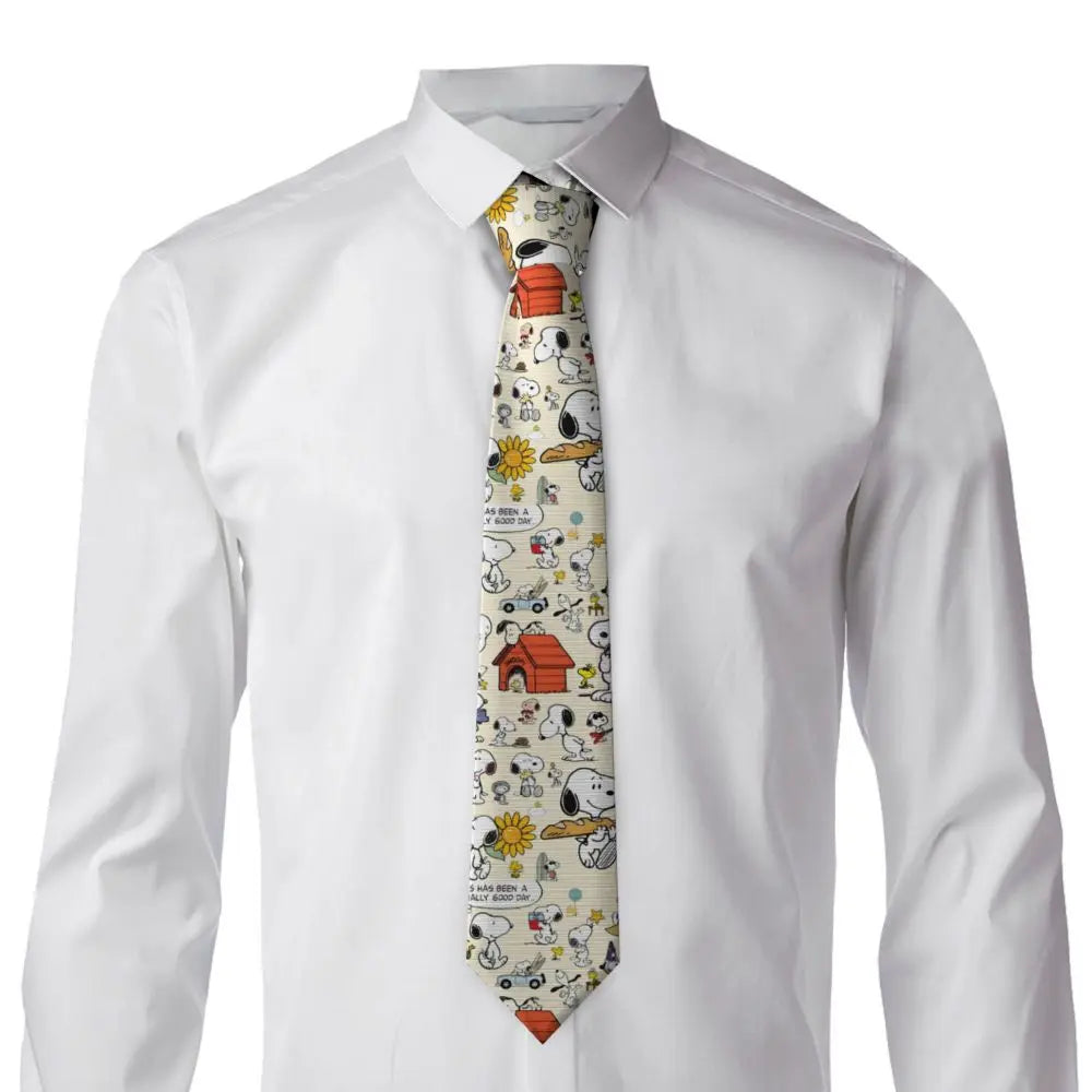 Personalized Fashion S-Snoopys Neckties Men Silk Cartoon Office Neck Tie