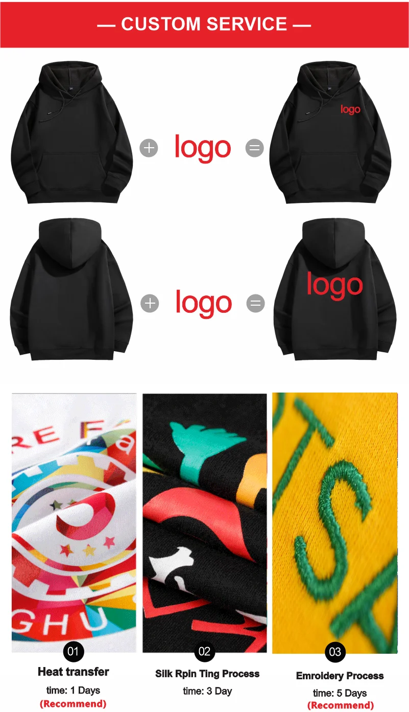 YOTEE Customized Printed Embroidered Men's and Women's Hoodies Loose Casual Long Sleeve Hoodies Personalized Street Sports
