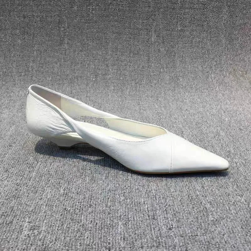 Shoes for Woman Comfortable Women's Summer Footwear Moccasins Blue Low Heel Elegant Pointed Toe High Quality Popular Heels