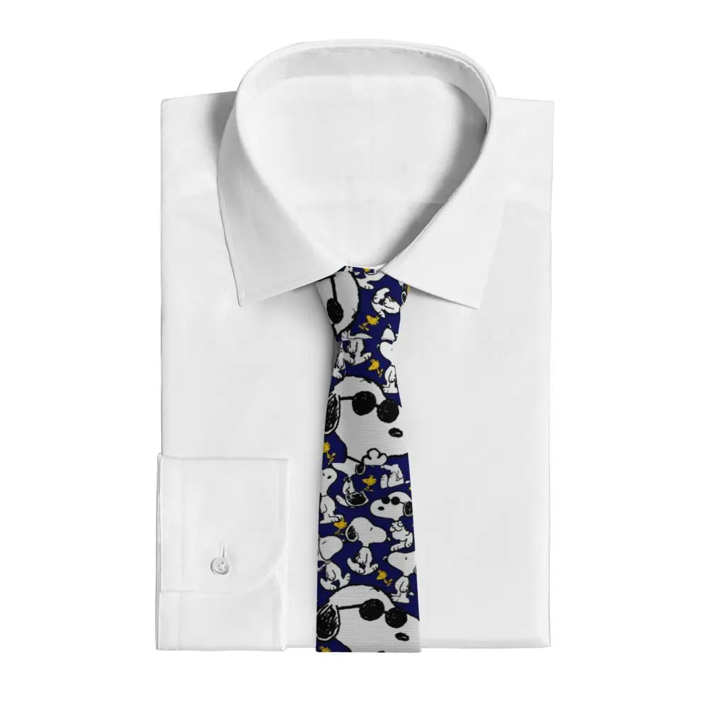 Snoopys & Woodstock Smile Giggle Laugh Neckties Silk 8 cm Neck Tie for Mens Shirt Accessories Cravat Wedding Accessories Office