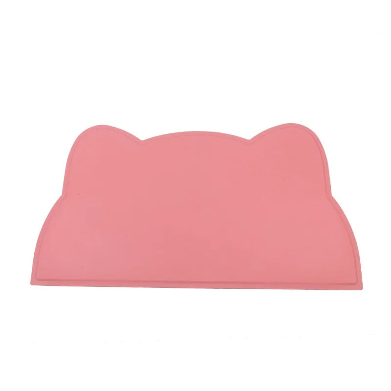 Pet Feeding Mat For Dogs Cats Solid Color Silicone Waterproof Non-slip Cat Food Mat Portable Dog Feeding Mat Placemat