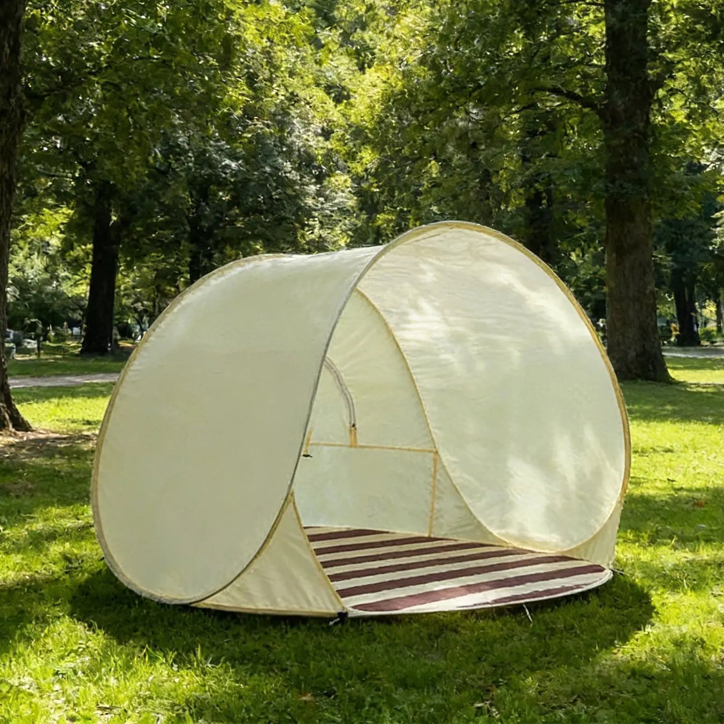 Tent for Beach 3/4 Person Easy Pop Camping Canopy Beach Shelter with Ventilating Mesh Window for Outdoor Camping Picnic Garden