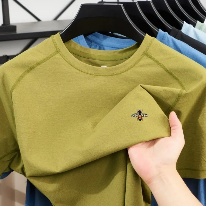 New Men's 100% Cotton Fashion Round Neck Short Sleeve T-shirt for Summer 2026, Business, Leisure, Comfortable and Breathable