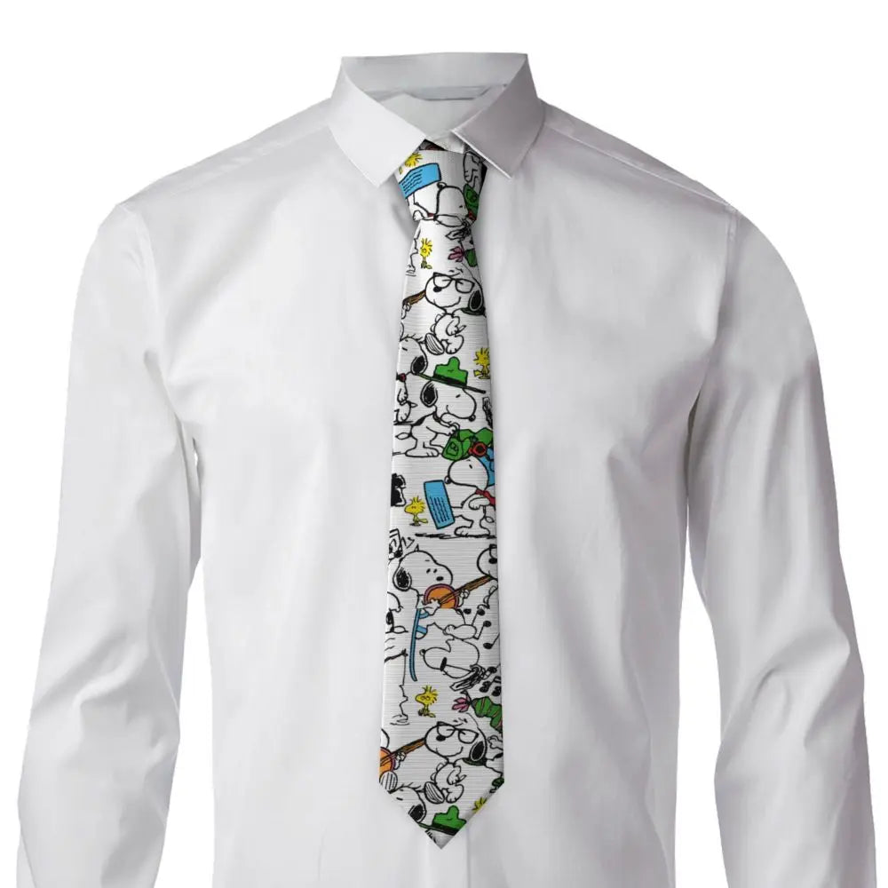 Snoopys & Woodstock Smile Giggle Laugh Neckties Silk 8 cm Neck Tie for Mens Shirt Accessories Cravat Wedding Accessories Office