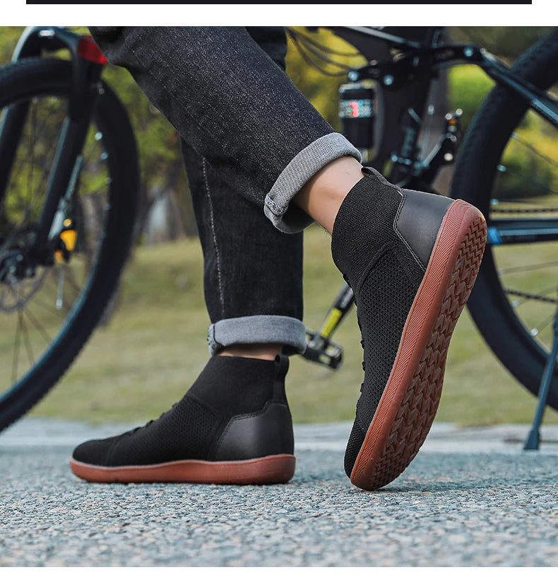 Men's And Women's High Top Barefoot Walking Shoes, Wide Toe Loose Shoes, Suitable For Comprehensive Training In The Gym And Driv
