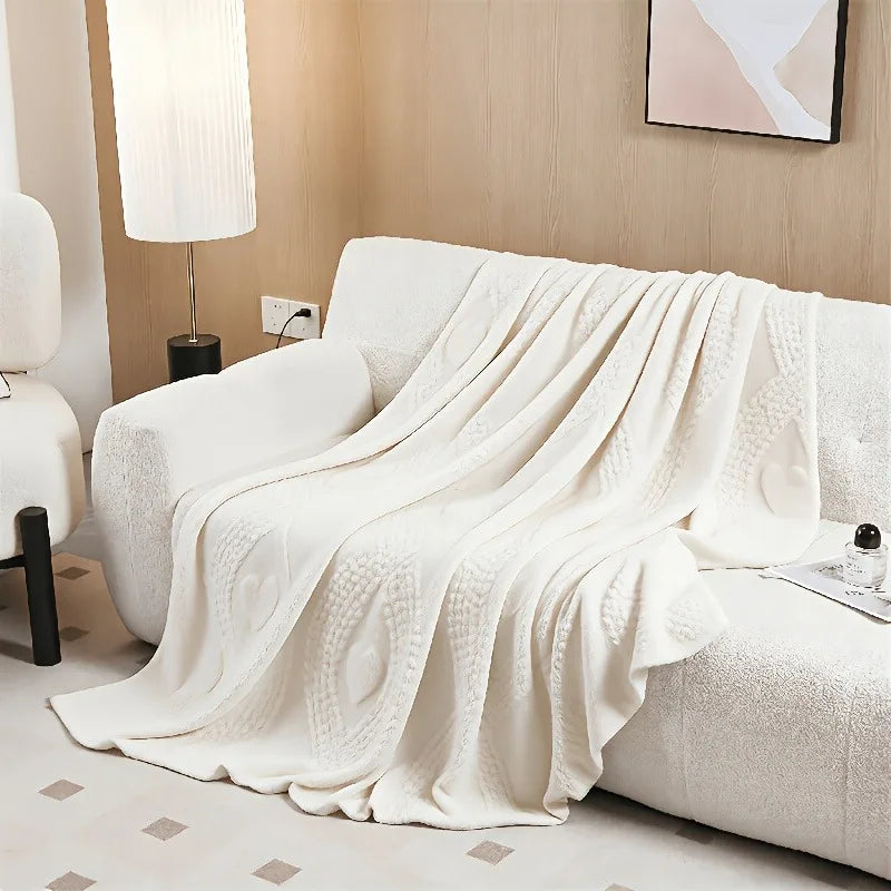 Soft Smooth Bowknot Style Blanket for Beds Sofas Office Naps Warm Experience Home Decorative Throw Blanket