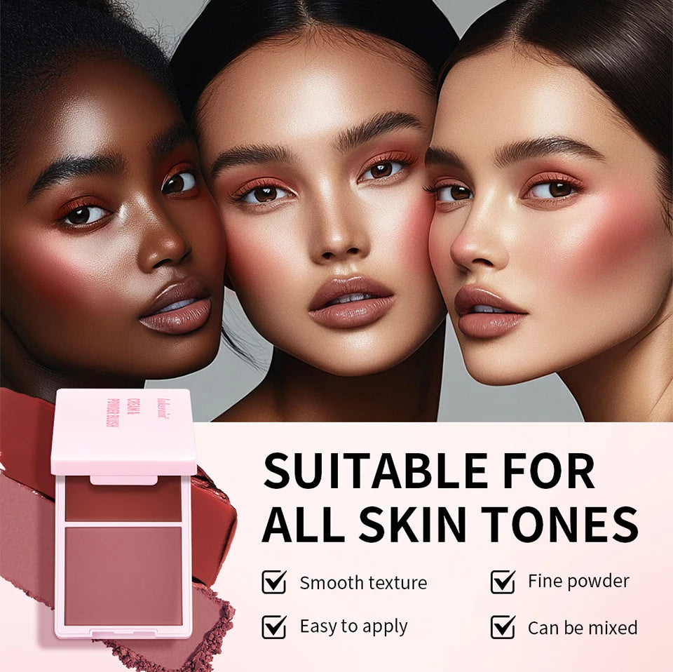 Blush Juvia's Cream Powder Matte Blush Makeup Rose Pan Long-lasting Wearing High Pigment Natural Matte Blush Duo Cosmtics