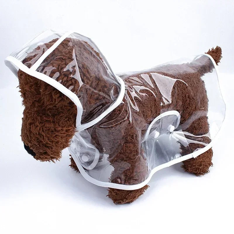 Pet Dog Puppy Transparent Rainwear Raincoat Pet Hooded Waterproof Jacket Clothes