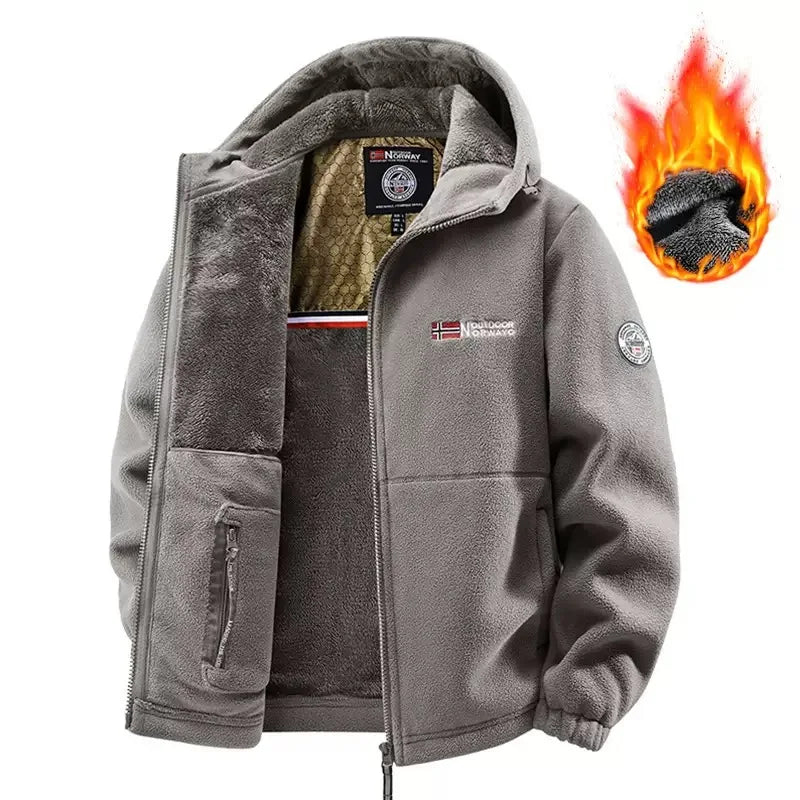 Winter New Fashion Trend Retro Sports Thick Warm Lamb Wool Jacket Men's Casual Loose Comfortable High-Quality Plus Size Jacket