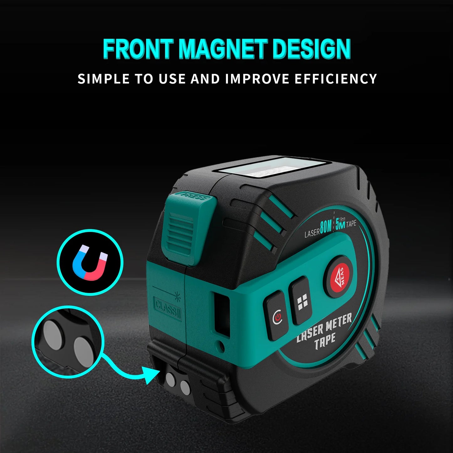 2in1 Green Laser Distance Meters 80m+5m Tape laser measure Multifunctional Rechargeable