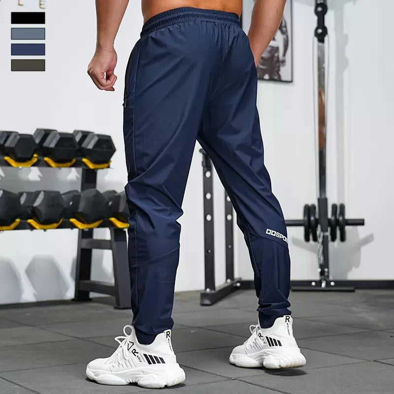 Men's Sports Pants Spring summer Running Pants Workout Active Trousers Slim Ice silk Quick dry Skinny Jogging Pants Joggers