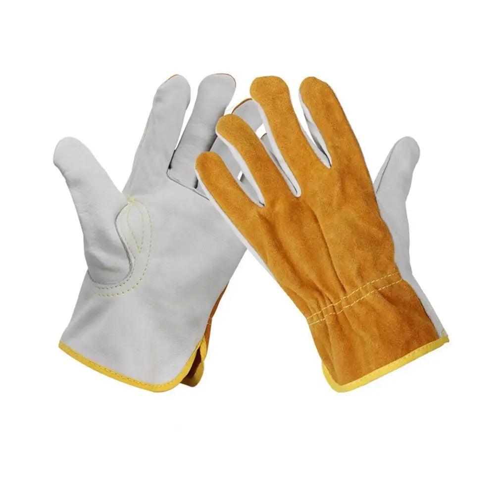 1 Pair Security Protection Welding Gloves Safety Labor Protection Leather Work Gloves Soft Leather Heat Resistant