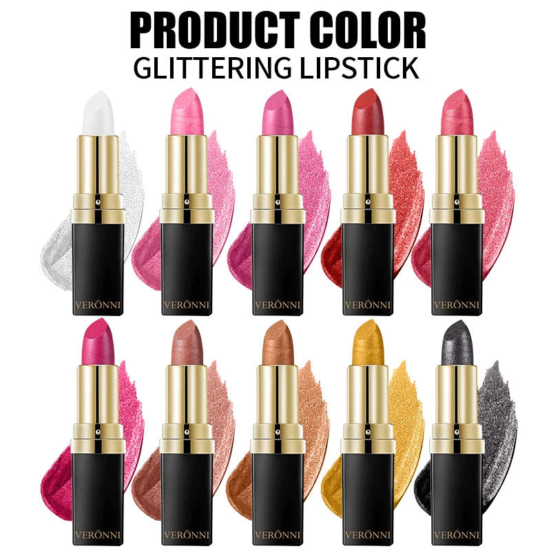 Glitter Lipstick,Sparkling Lip Gloss Lip Balm,Starry Shimmer,Moisturizing Lip Balm,Long-Lasting Lip Makeup Music Festival
