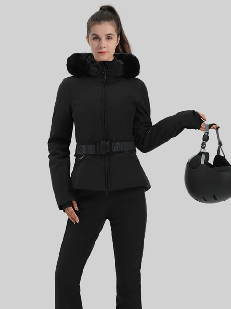 Ski Jackets 2025 Mountain Winter Hooded Woman Snowboard Clothes Outdoor Sports Skiing Overcoats Windproof Thermal Snow Tracksuit