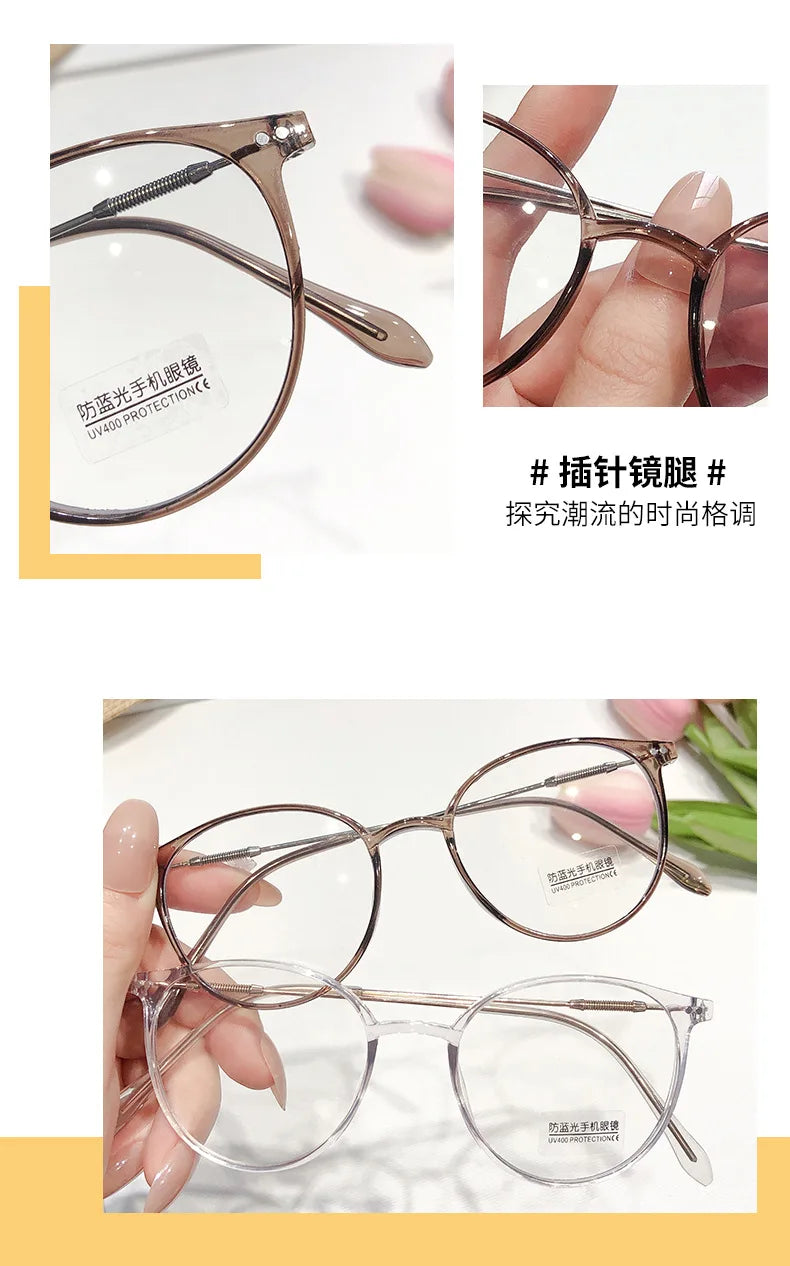 New TR90 Myopia Frames for Men and Women Retro Oval Spring Leg Optical Frames Fashion Hot Sale Glasses Frames Wholesale