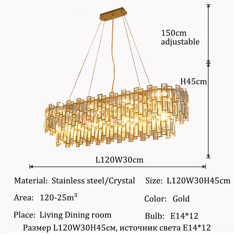 Luxury Crystal Chandelier Ceiling Light Fixture Dining Table Light Led Lighting Lamps Living Rooms Żyrandol Pendant Ceiling Lamp