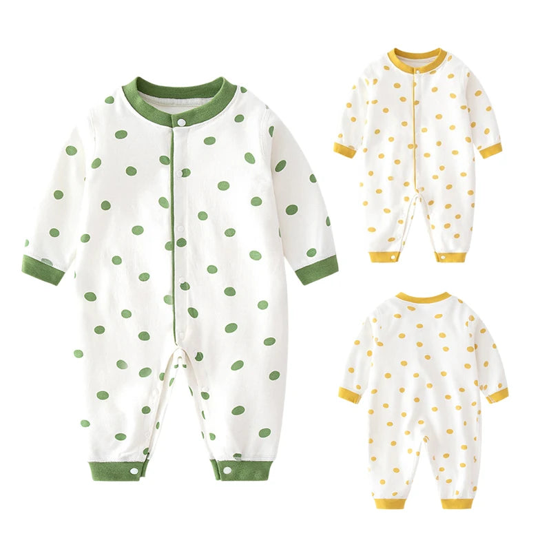 Baby One-piece Clothes Long-sleeved Cotton Newborn Pajamas Rompers Baby Air-conditioned Clothes Spring and Autumn