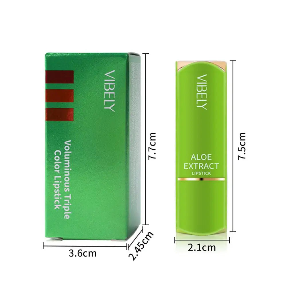 Aloe Vera Lip Balm Stick 3 Color Long Lasting Nourishing Lipstick, Temperature Changing Color Lip Gloss for Daily Makeup