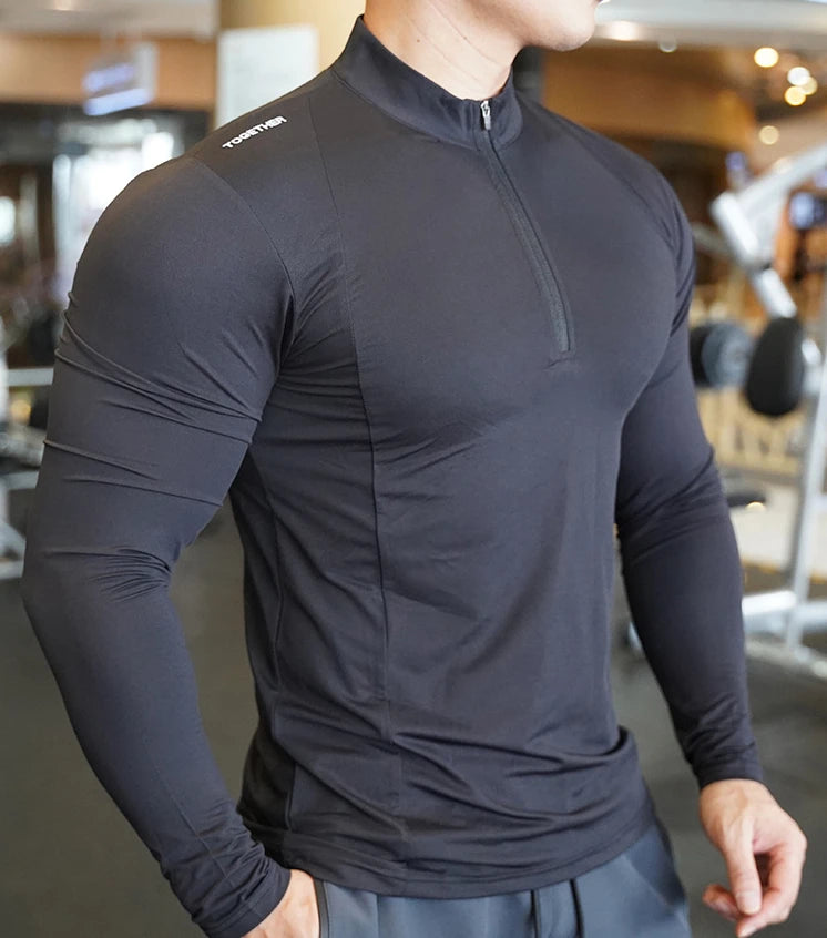 Autumn winter Compression Long Sleeve Men Running Fitness T shirt elastic Quick Dry comfort Sports Bodybuilding Training Shirts