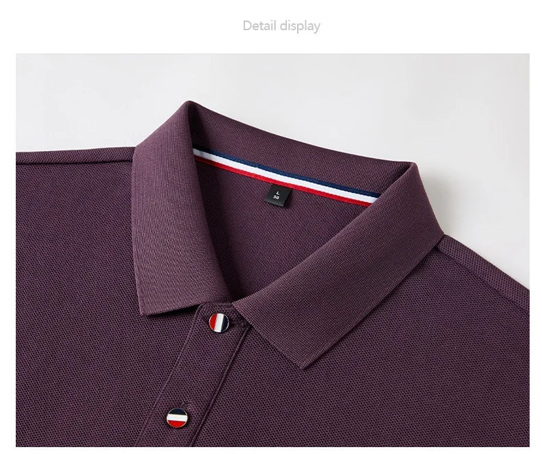 100% pure cotton high-end luxury brand men's long sleeved polo shirt autumn fashion hot selling bear embroidery casual T-shirt