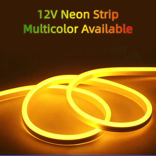 LED Neon Strip Light DC12V IP65 Waterproof For Outdoor Garden Billboard Advertisement Home Party Room Deco Yellow Red Blue Green