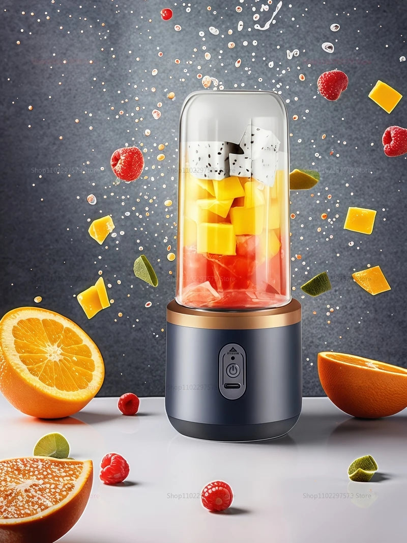 Household Electric Juicer Cup 6 Blades Blender Milkshake Machine USB Portable Blender Mixing Milkshake Mini Fresh Juice Blender