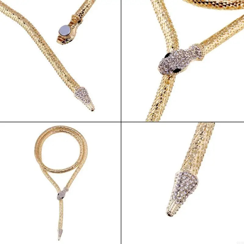 Snake Necklace Flexible Twisty Multi-Purpose Necklace Bracelets Collar Necklace Punk Gothic Jewelry for Women Gift