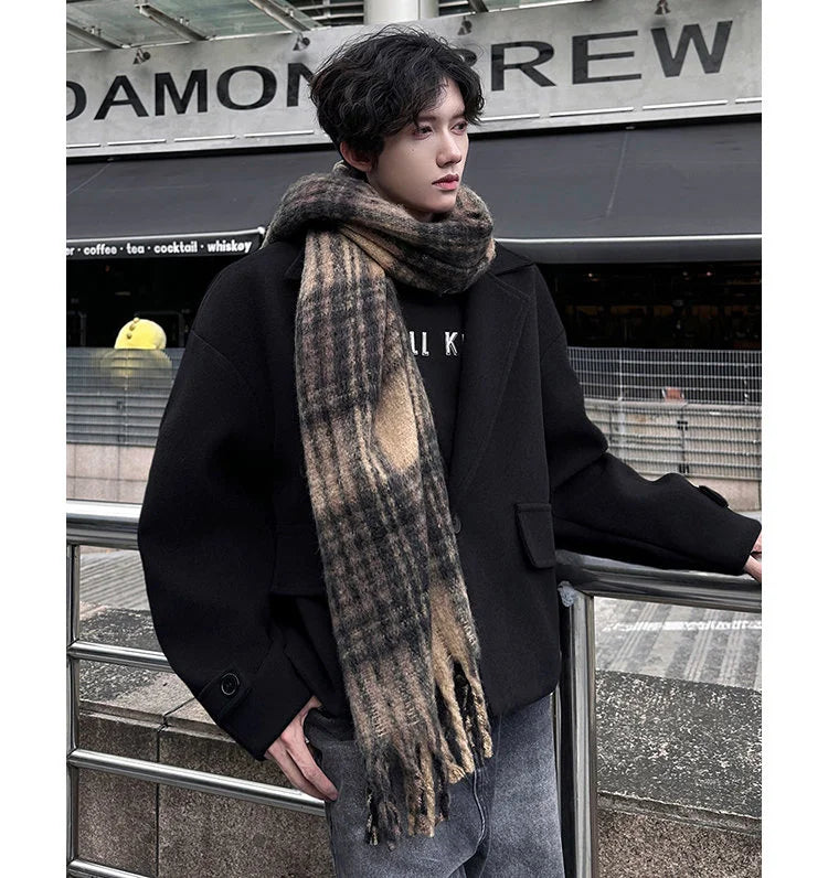 High-end British Style Sle Ort Suit Woolen Jacket Men's Autumn Winter High Sensation Cool Korean Sle Coats Jaet Outerwear Unisex