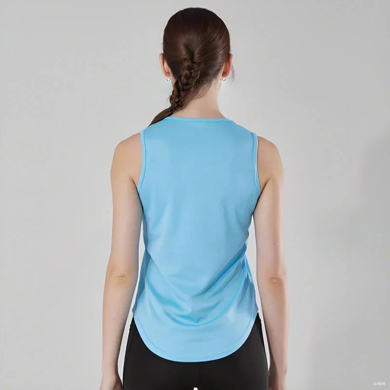 Summer Women's Gym Tank Tops Fitness Training Clothing Quick-drying Loose Bodybuilding Sleeveless Shirt Fashion Basketball Vest