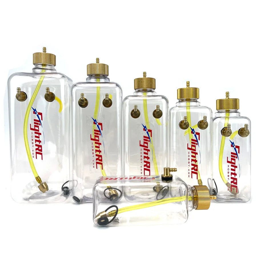 RC Fuel Tank Transparent Plastic Bottle 260/360/500/700/1000/1500 ML/CC CNC Aluminum Alloy for Gas and Nitro Airplane Model